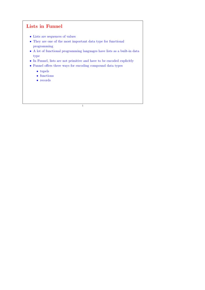 lists in funnel