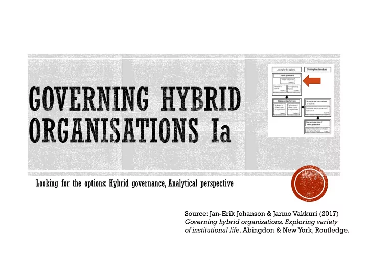 looking for the options hybrid governance analytical
