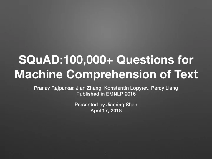 squad 100 000 questions for machine comprehension of text