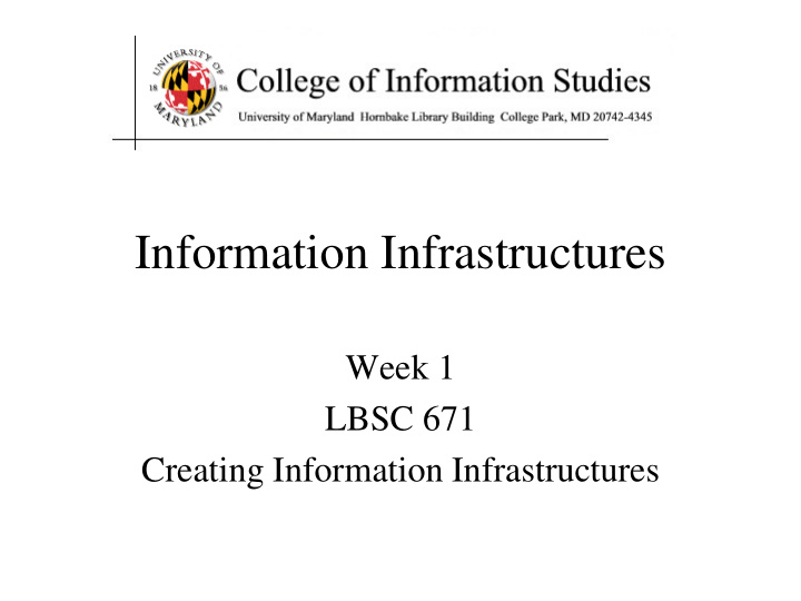 information infrastructures