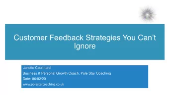 C ustomer Feedback Strategies You Cant  Ignore  Janette Coulthard  Business &amp; Personal