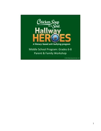 1  The reason weve asked you all to be part of this workshop is  to become familiar with the