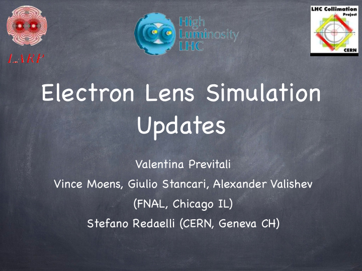 electron lens simulation updates