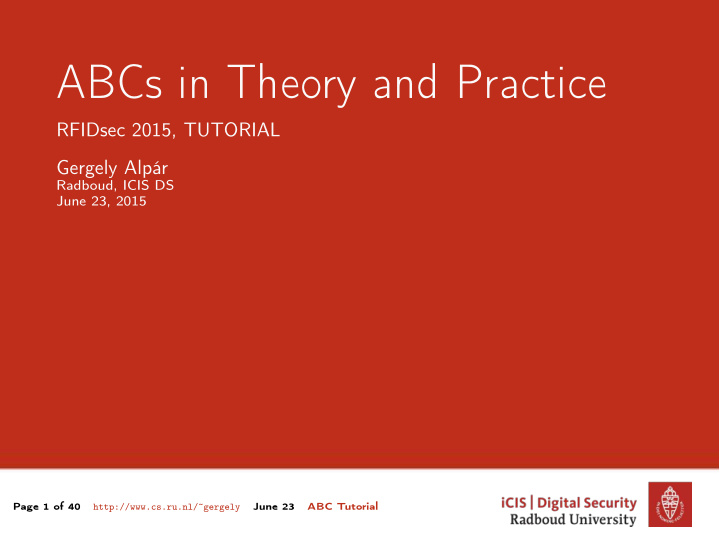 abcs in theory and practice