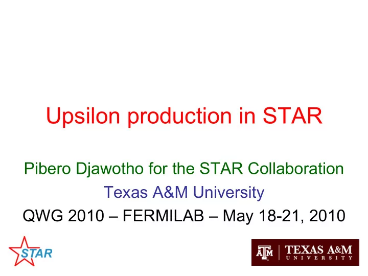 upsilon production in star