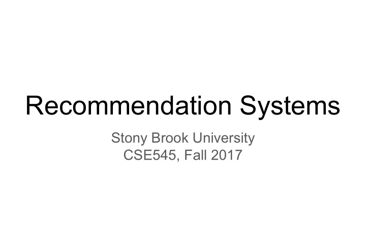 recommendation systems