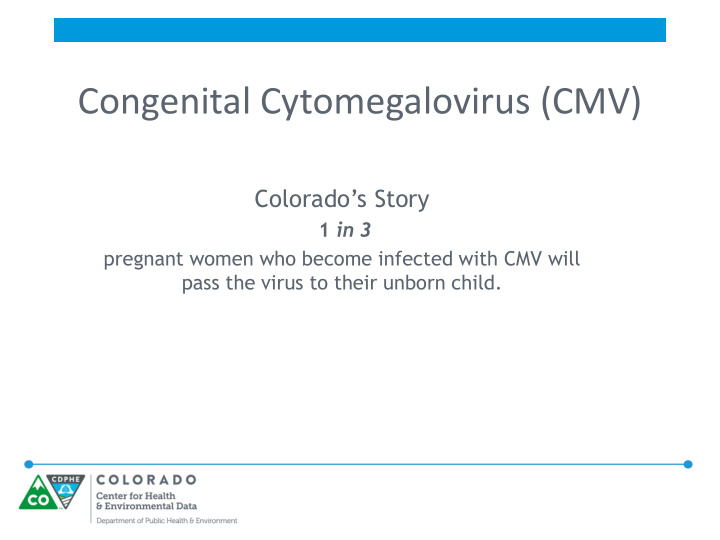 congenital cytomegalovirus cmv