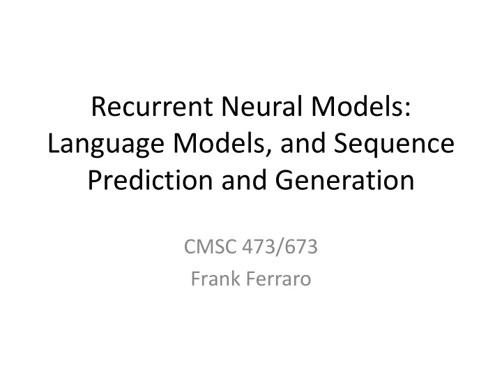 recurrent neural models