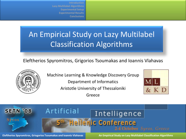 an empirical study on lazy multilabel