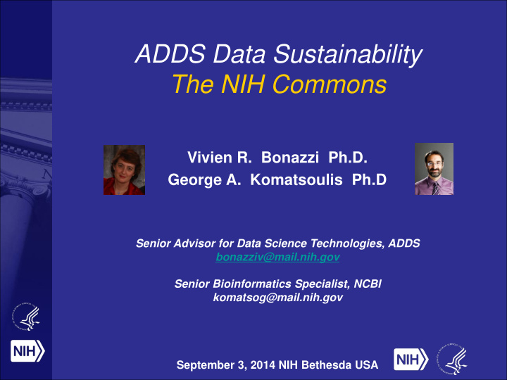 adds data sustainability the nih commons