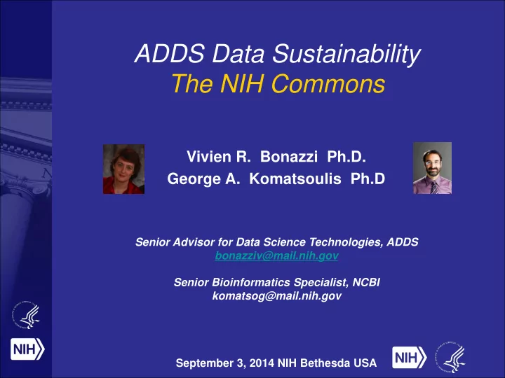 adds data sustainability the nih commons