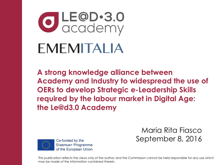 a strong knowledge alliance between academy and industry