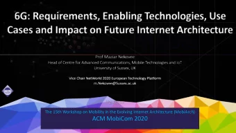 ACM MobiCom 2020  University of Sussex  Founded in 1961    Centre for Advanced Communications,