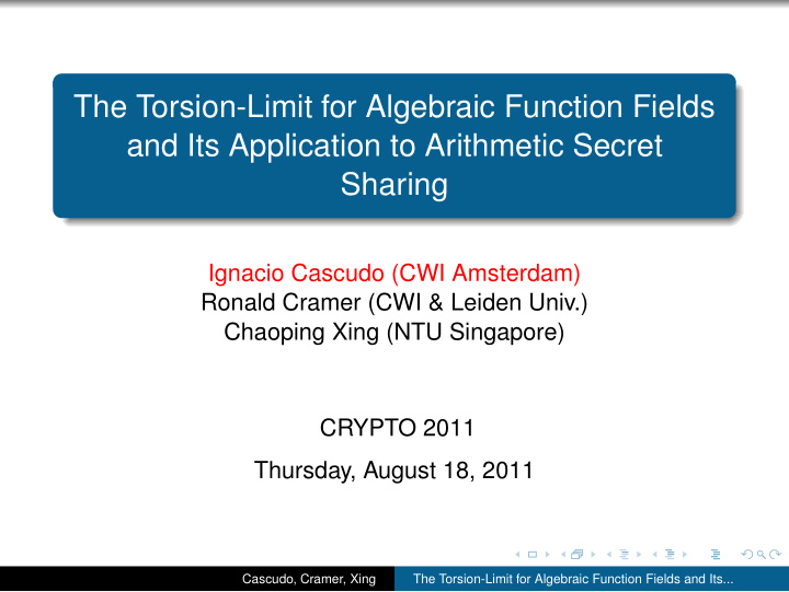 the torsion limit for algebraic function fields and its