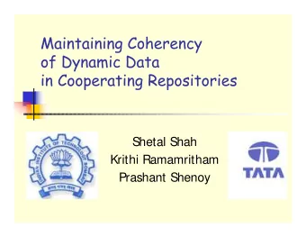 Shetal Shah  Krithi Ramamritham  Prashant Shenoy  rapid and unpredictable changes  stock prices,