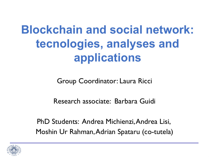 blockchain and social network tecnologies analyses and