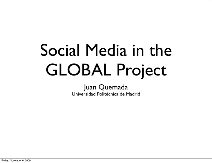 social media in the global project
