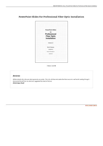 PowerPoint Slides For Professional Fiber Optic Installation  PowerPoint Slides For Professional