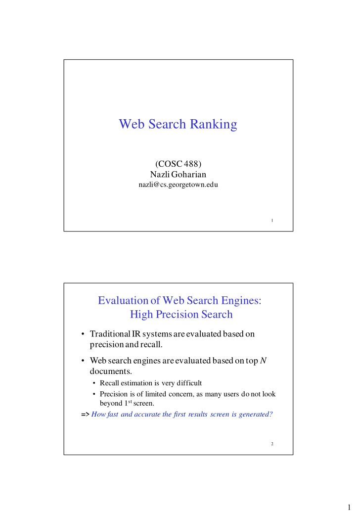 web search ranking