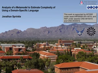 Analysis of a Metamodel to Estimate Complexity of  Using a Domain-Specific Language  This work is