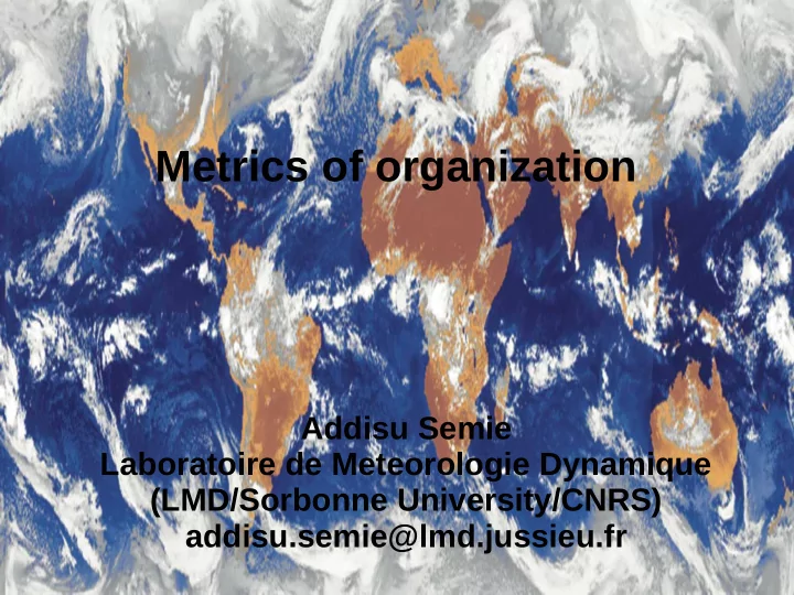 metrics of organization
