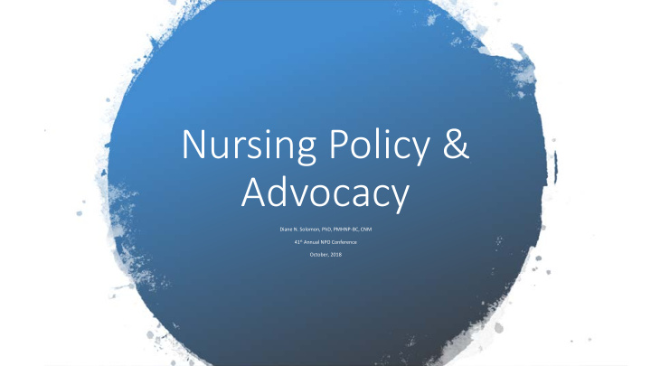 nursing policy amp advocacy