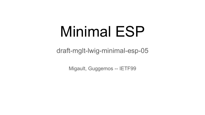 minimal esp
