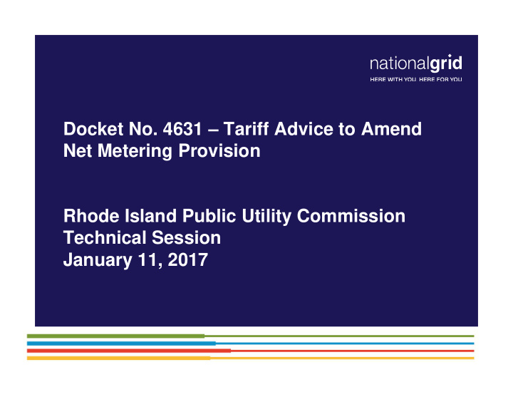 docket no 4631 tariff advice to amend net metering