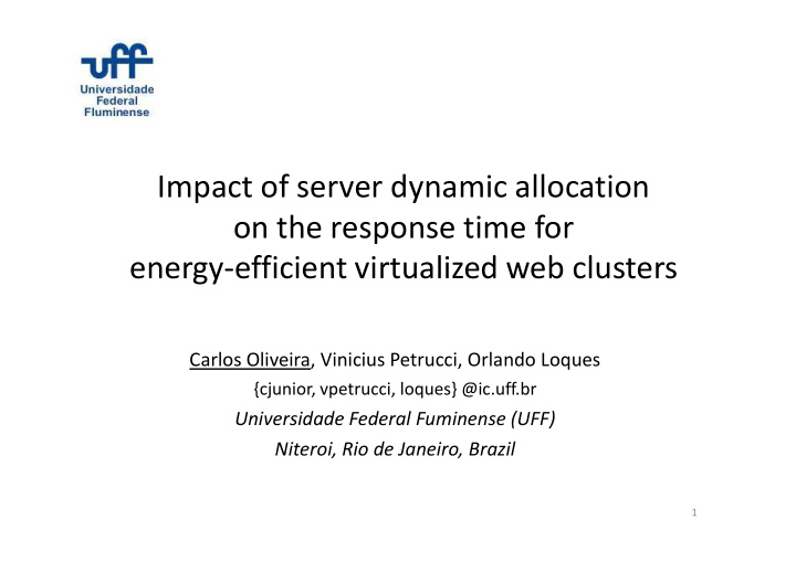 impact of server dynamic allocation on the response time