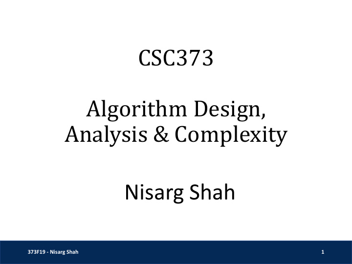 csc373 algorithm design