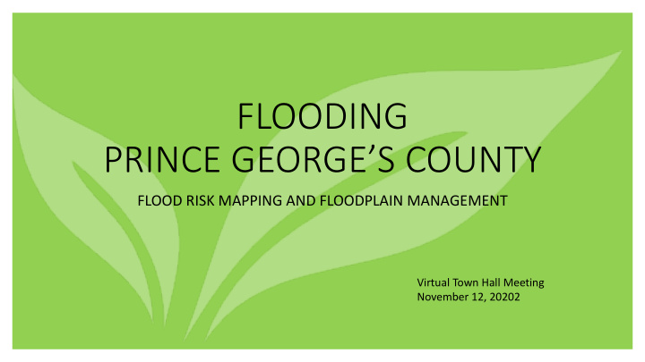 flooding prince george s county