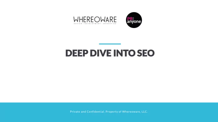 deep dive deep dive int into o seo seo