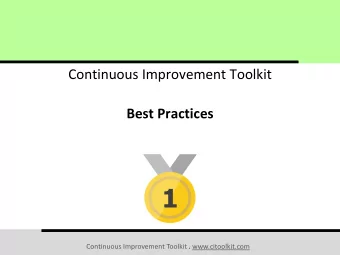 1 Continuous Improvement Toolkit . www.citoolkit.com  The Continuous Improvement Map  Managing