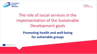 implementation of the Sustainable  Development goals  Promoting health and well-being  for