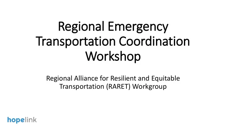 regional emergency