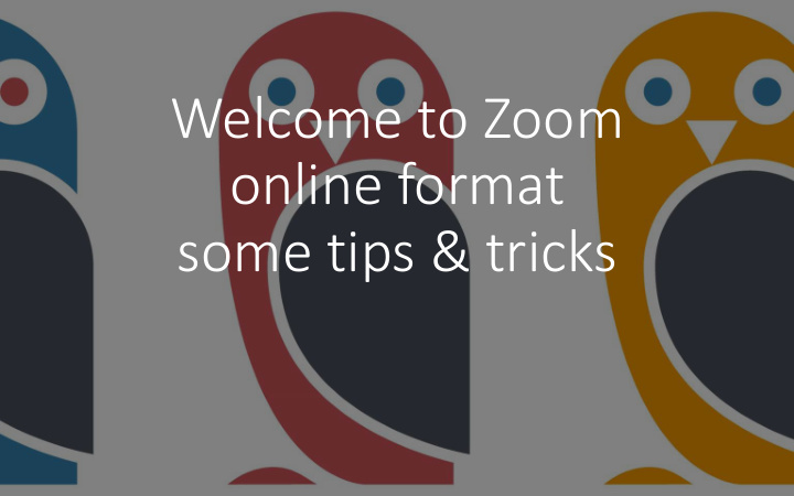 welcome to zoom online format some tips tricks zoom e m