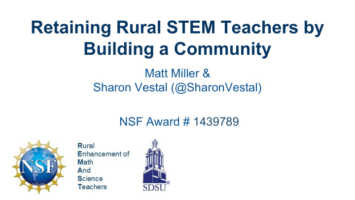retaining rural stem teachers by building a community