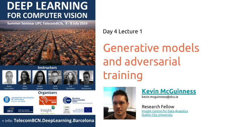 generative models and adversarial training
