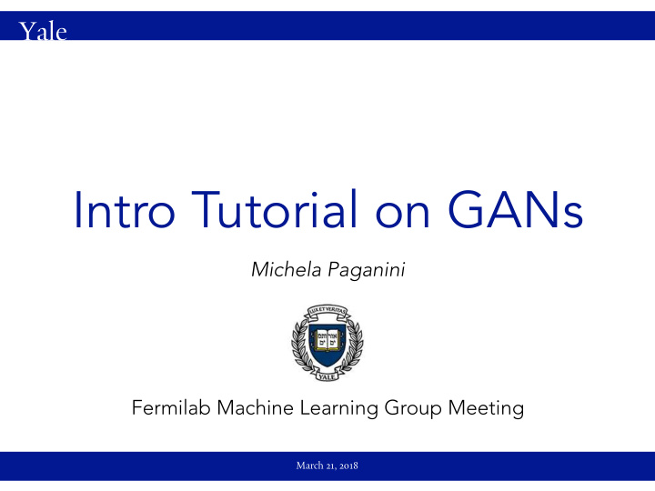 intro tutorial on gans