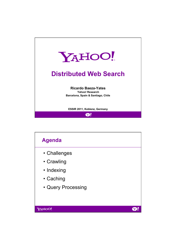 distributed web search