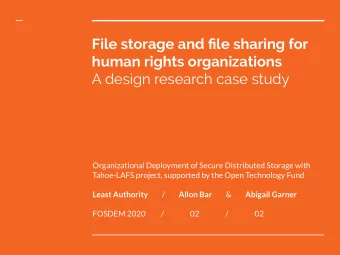File storage and file sharing for  human rights organizations  A design research case study