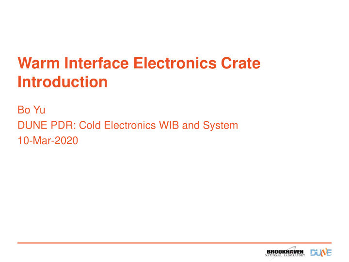 warm interface electronics crate introduction