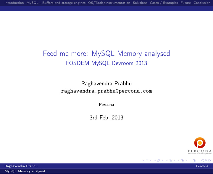 feed me more mysql memory analysed