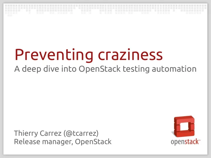 preventing craziness