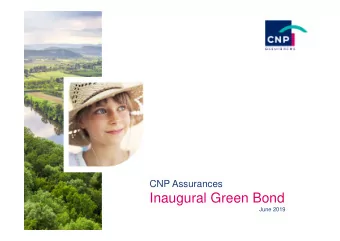Inaugural Green Bond  June 2019  Disclaimer  Some of the statements contained in this presentation