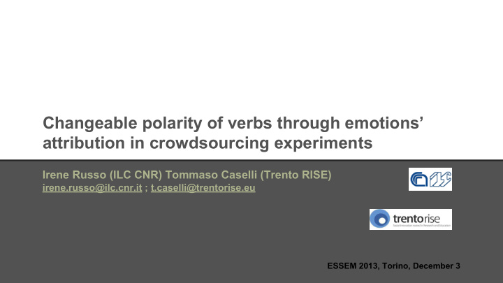 changeable polarity of verbs through emotions attribution