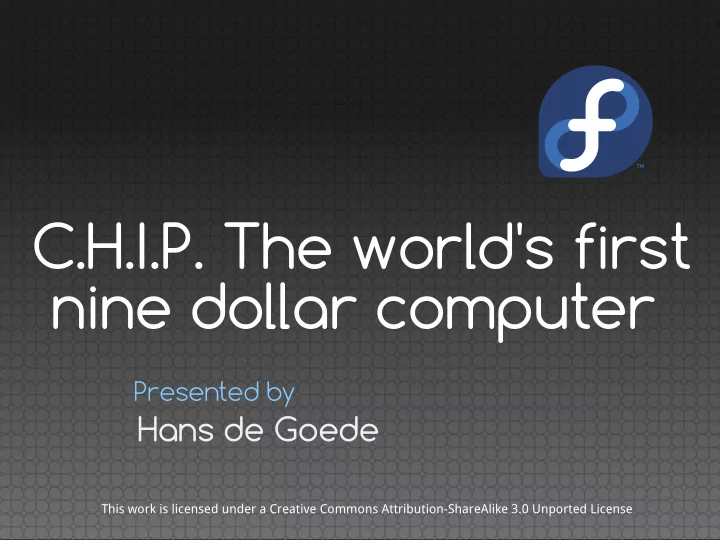 c h i p the world s first nine dollar computer