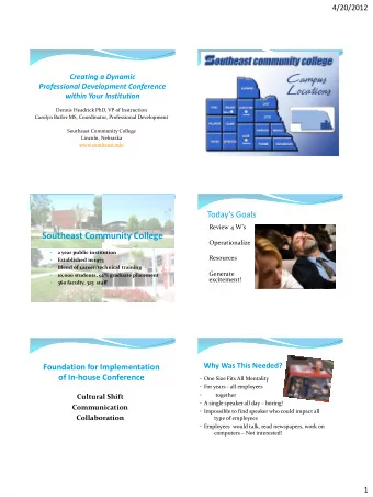 Southeast Community College  Operationalize    2 year public institution  Resources