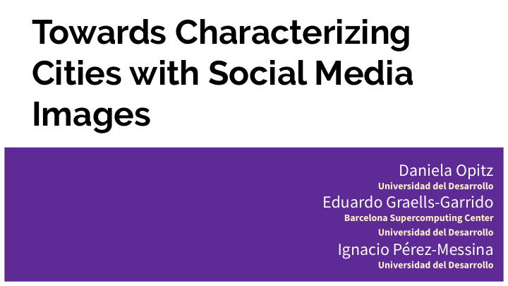 towards characterizing cities with social media images