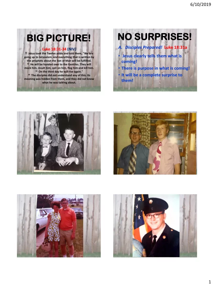 no surp rprise rises s big picture cture